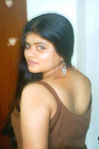 Indian Wife Neha in bedroom stripping her brown nighty