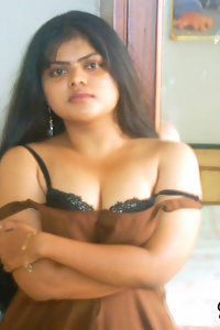 Indian Wife Neha in bedroom stripping her brown nighty