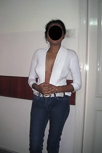 Indian wife opening her blouse