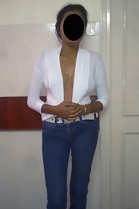 Indian wife opening her blouse