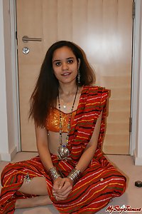 Jasime in traditional Indian ghagra cholie and dancing