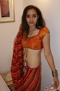 Jasime in traditional Indian ghagra cholie and dancing