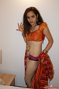 Jasime in traditional Indian ghagra cholie and dancing