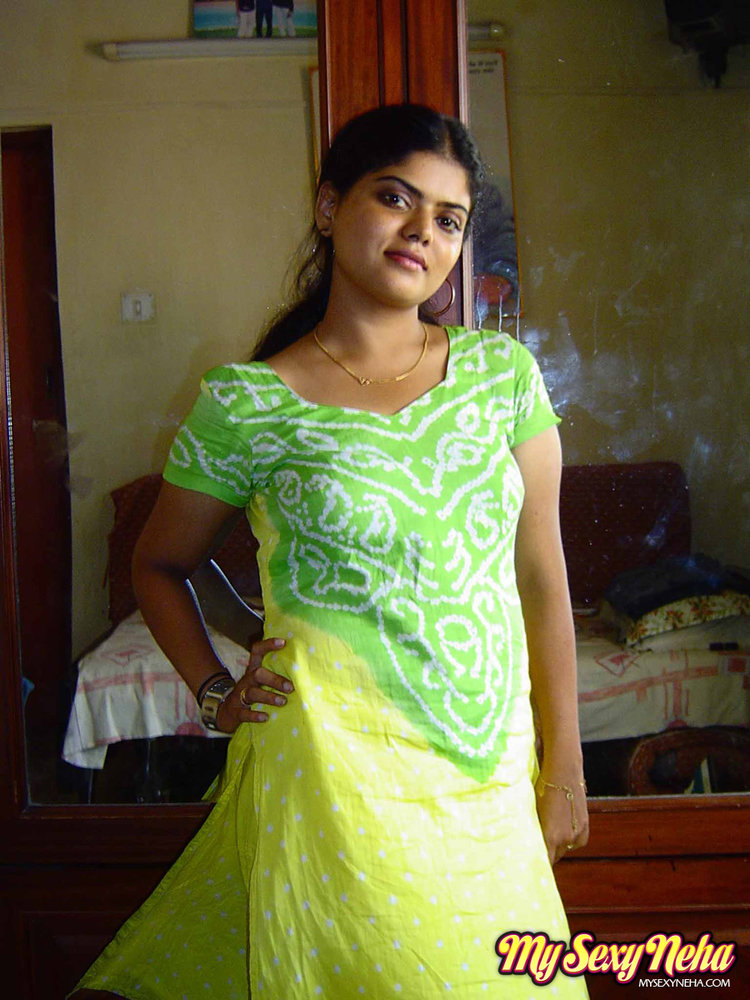 Indian Wife Neha In Green And Yellow Indian Shalwar Suit Indian Porn Photos