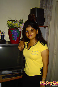 Indian Wife Neha in her favorite yellow western outfits