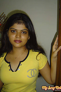 Indian Wife Neha in her favorite yellow western outfits