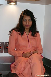 Indian Babe Kavya in her kitchen in shalwar suits cooking