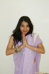 Indian Babe Kavya in indian sari gifted by her website member