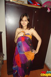 Indian Wife Sonia Fishnet Outfit Showing Off