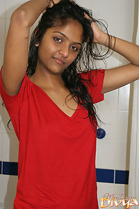 Divya taking shower teasing her boyfriend showing her boobs and pussy