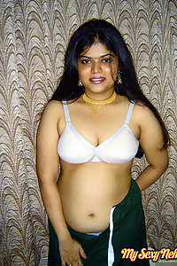 Indian Wife Neha in white lingerie exposing herself in bedroom