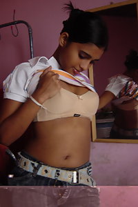 Indian girl teasing her boyfriend in bra