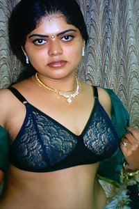 Indian Wife Neha in traditional green saree stripping naked