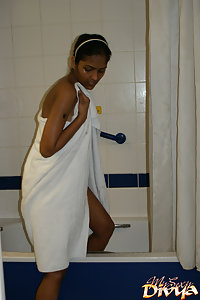 Divya taking shower before going to bed for a fuck