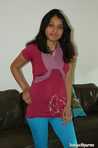 Indian Babe Kavya in ger favourite western outfits in lounge